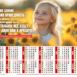 Христианские листовые календари на 2026 (Средние)